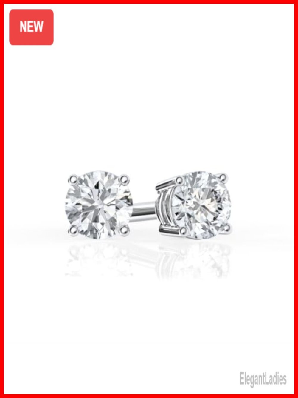 Lab Grown Diamond Stud Earrings 14K White Gold 1/4 cttw